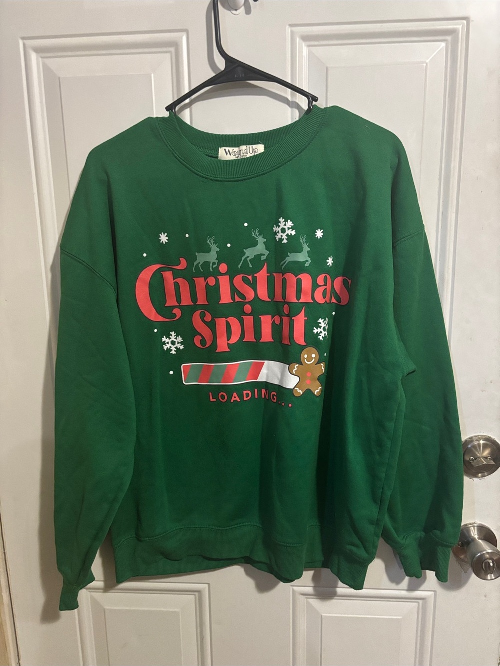 Wound Up Green "Christmas Spirit" Graphic Crewneck Sweatshirt